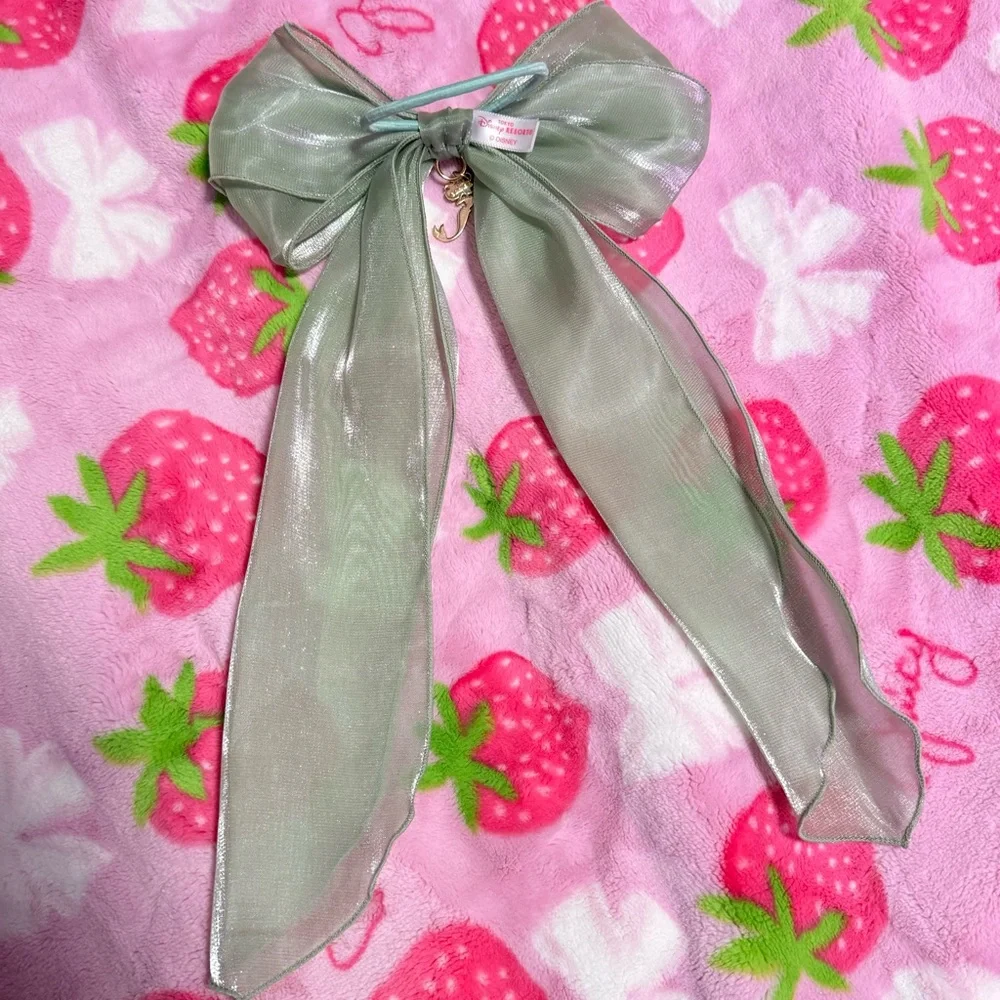 Tokyo DisneySea Ariel Little Mermaid Silver Shimmer Bow Hair Tie Japan Exclusive
